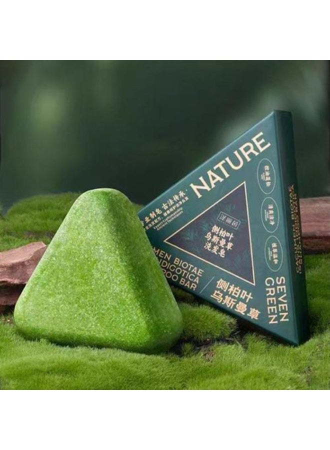 Seven Green Nature Green Herbal Soap for Hair Care and Hair Fall Reduction - Image 1